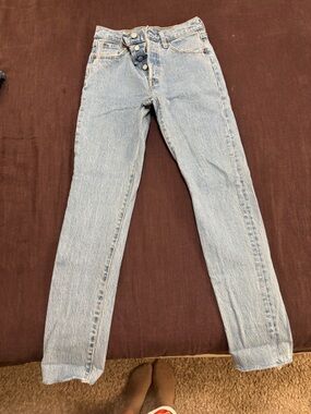 Levi 501 Light Wash Denim Jeans - Blue